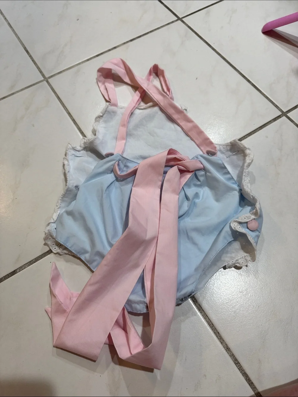 Pastel Blue and Pink Baby One-Piece Bodysuit